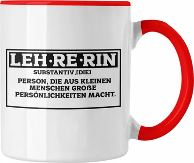 Produktbild von Trendation - Lehrerin Tasse Abschiedsgeschenk für Lehrerinnen Geschenkidee Abschied (Rot)