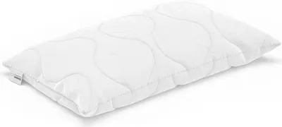 A white pillow with a quilted pattern is shown on a white background.