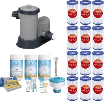 Zdjęcie produktu dla WAYS - Pielęgnacja basenu - Duży zestaw z pompą filtrującą 5678 l/u i 12 filtrami typu III
