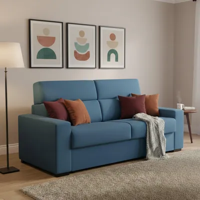Immagine prodotto di Casabona - Divano Letto 2 Posti, 180x95 cm blu, Sfoderabile Italy