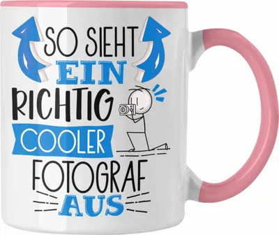 Produktbild von Trendation - Fotograf Tasse Geschenk So Sieht Ein RIchtig Cooler Fotograf Aus Geschenkidee Lustiger Spruch Geburtstag Becher Kaffeetasse (Rosa)