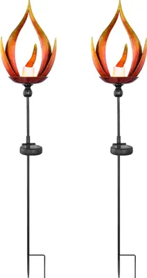 Produktbild von 2er Set LED Solarleuchten, Feuer Effekt , Höhe 93 cm