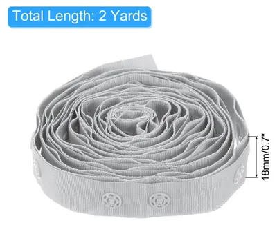 Produktbild von 2 Yard Druckknopfband Doppelte Schnalle zum N?hen, Baumwoll-Druckknopfverzierung Schnellverschlussband fš¹r Kleidung Stoff DIY Bastelprojekte, Grau