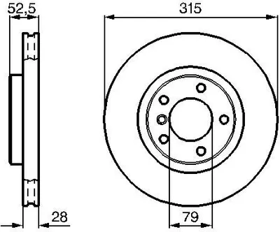 Produktbild von BOSCH Bremsscheibe Vorne Links für BMW 3 Limousine (E36) 315mm 0 986 478 748