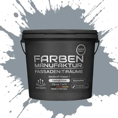 Produktbild von Profi Nano Fassadenfarbe Sockelfarbe Hausfarbe Silikonharz - RAL 7001 Silbergrau - 5L