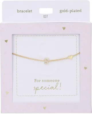 Obrázek produktu pro Náramek Depesche Heart of Gold ve zlaté barvě s písmenem S pro ženy