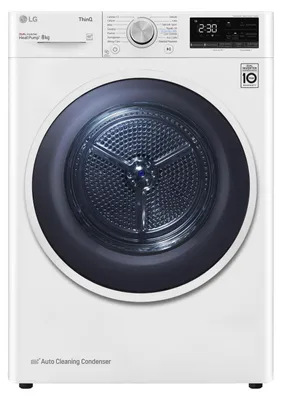Obrázok produktu pre LG RH80V9AVHN, Voľne stojaci, Predné plnenie, Tepelné čerpadlo, Biela, Tlačidlá, Otočné, Pravý