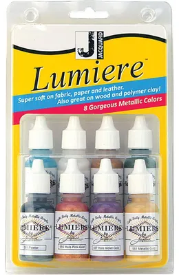 Produktbild von Jacquard Metallic-Farbset Lumiere 3D 8 Farben 14 ml kreativ
