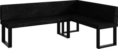Produktbild von MEBLINI Eckbank für Esszimmer - Küchenbank - Essecke - Sitzecke Küche - PETER - U-Beine 142x196x87cm Rechts - Graphit Samt