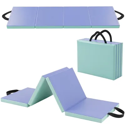 Produktbild von Faltbare Trainingsmatte, grün und lila, 180x60x5 cm