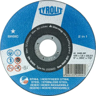 Produktbild von TYROLIT Trennscheibe Basic* 2 in 1, Scheiben-Ø: 115 mm