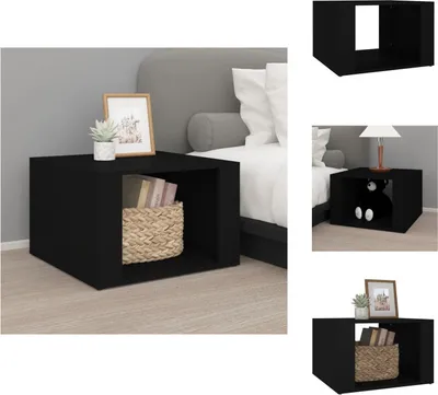Zdjęcie produktu dla vidaXL Stolik nocny czarny 57x55x36 cm materiał drewnopochodny - Stoliki nocne