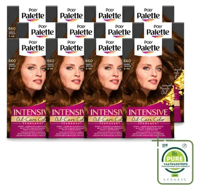 Immagine prodotto di 12 confezioni di tinta per capelli Poly Palette, colore biondo dorato 660, contenimento 115 ml, confezione grande, 12 pezzi
