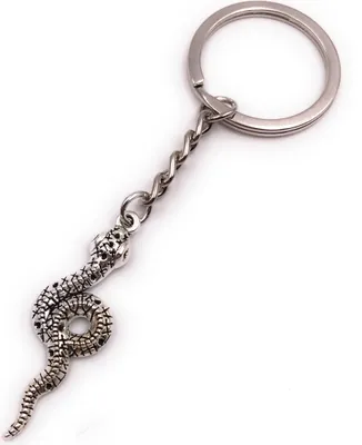 Produktbild von Onwomania Schlüsselanhänger Schlange Kriechtier Wald Reptil silber Anhänger Keychain
