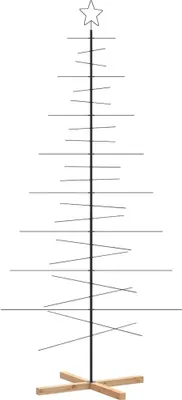 Produktbild von vidaXL Metall-Weihnachtsbaum zum Dekorieren Holzständer Schwarz 210 cm