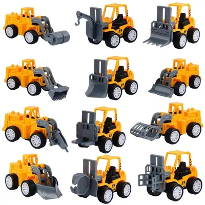 Imagen del producto de Conjunto de 12 vehículos de construcción, incluyendo excavadoras y mini excavadoras