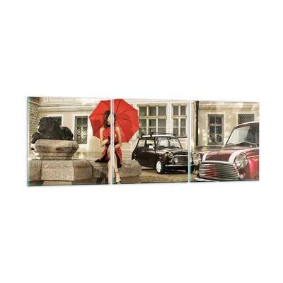 Produktbild von Bilder auf glas - Attraktiv Frau Spaziergang Regenschirm - 120x40cm - Glasbilder - Wandbilder - Kunstdruck - Wanddekoration aus Glas - Glas Bilder - Wandbild auf Glas - GCA120x40-2384