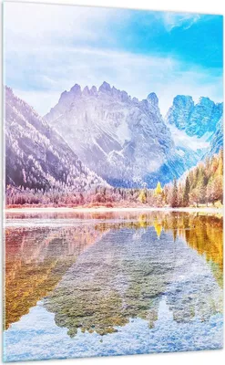 Produktbild von Bilder auf glas - Einteilig - Herbst Landschaft Berge - 70x100cm - Glasbilder - Wandbilder - Bilder - zum Aufhängen bereit - Wanddekoration aus Glas - Glas Bilder - Wandbild auf Glas - GPA70x100-4624