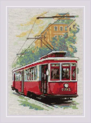 Produktbild von Auslaufmodell Riolis Kreuzstich Set "Alte Straßenbahn", Zählmuster, 21x30cm