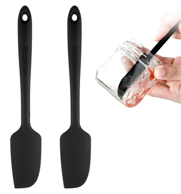 2er-Set Silikonspatel 22,7 cm, schwarz, hitzebeständig bis 315 °C