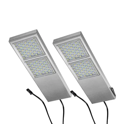 Produktbild von LED 92 Dino Set mit 2 Leuchten aus Edelstahl in warmweiß und LED Netzteil / Unterbauleuchten / Schrankleuchten / Leuchtensystem / Leuchte