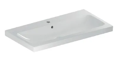 Zdjęcie produktu dla Geberit iCon - Umywalka 900x480x160 mm, z przelewem, z otworem na baterię, KeraTect, biała 501.836.00.2