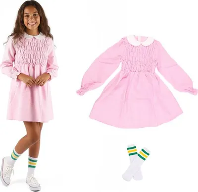 Produktbild von Kostüm ELEVEN Stranger Things für Mädchen Kleid + Socken 140