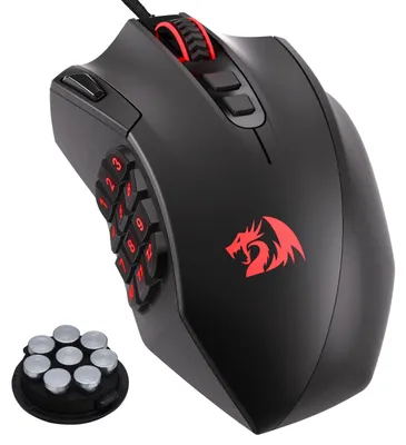 Immagine prodotto di Mouse da gioco Redragon M921, modello MMO, con cavo, illuminazione RGB e 12400 DPI