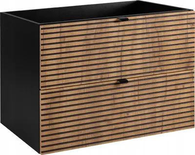 A product shot of a bathroom cabinet with two drawers.