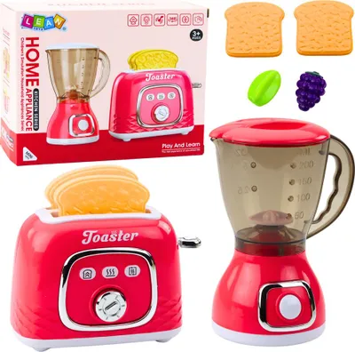 Produktbild von Küchengeräteset Toaster Mixer Lichter Geräusche Rosa