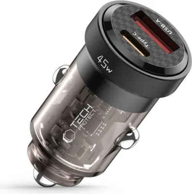 Produktbild von Tech-Protect Cc45W 2-Port-Kfz-Ladegerät Pd45W/Qc3.0 Schwarz