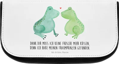 Produktbild von Mr. & Mrs. Panda Kulturbeutel Frosch Liebe - Weiß - Geschenk, kulturtäschchen, Hochzeitstag, Frösche, Necessaire, Kosmetiktasche, Freundin, Schminktasche, Organizer
