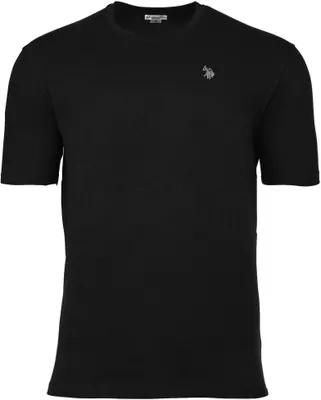 Immagine prodotto di U.S. POLO ASSN. T-shirt da uomo - Jersey cardato, girocollo, logo ricamato, cotone Nero 2 L