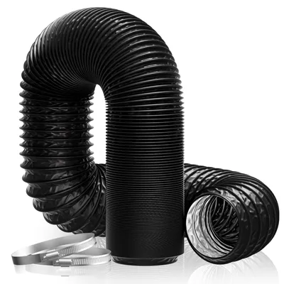 Imagen del producto de Tubería flexible de desagüe, diámetro 75 mm, 5 metros, de PVC y aluminio, con 2 abrazaderas, para sistemas de ventilación
