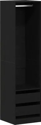 Produktbild von Eleganten-Stil Kleiderschrank mit Regal Schwarz Eichen-Optik 50x50x200 cm - Kleiderschränke - Möbel26
