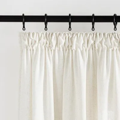 Productafbeelding van Ibenzoa® Lichtdoorlatende gordijnen met linnenlook, set van 2, 145x140 cm, 30% linnen – halfdoorschijnende gordijnen voor woon- en keukenramen