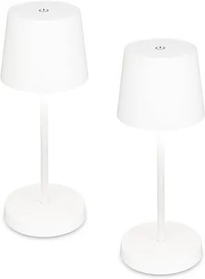 Immagine prodotto di Set di lampade da tavolo a LED - Illuminazione portatile - Crea atmosfera all'esterno - Wireless e dimmerabile - Ø10,5 x 26 cm - Bianco
