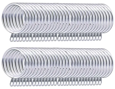 Image de 60 anneaux métalliques pour rideaux, anneaux de suspension pour tringles à rideaux, diamètre intérieur 38 mm (argentés)