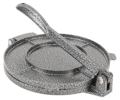 Obrázok produktu pre Lis na tortilly z hliníkovej zliatiny – ručný prístroj na výrobu tortíl – lis na taco – odolný – 20x16 cm – pevná rukoväť – výrobník tortíl