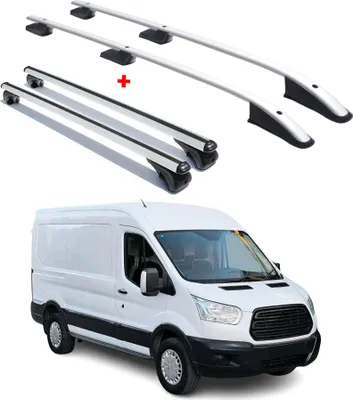 Image de Kit Barres de toit pour Ford Transit 2014-2024 L2 Empattement Moyen Alu Gris