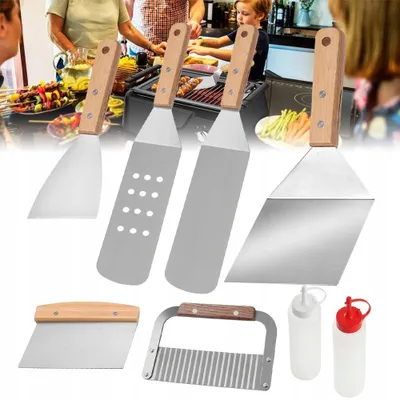 Produktbild von Edelstahl Grillset 8-teilig mit Zubehör und Tasche