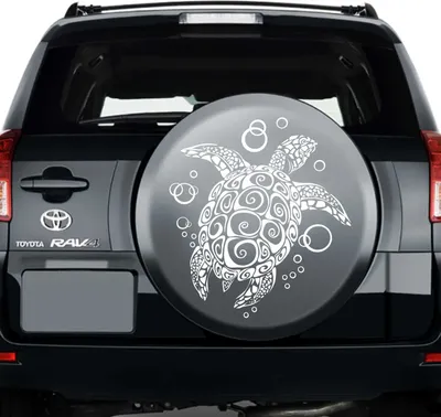 Produktbild von Aufkleber - Autoaufkleber "Retro Turtle" 60cm x 66cm Weiß - Tuning Carystyling Heckscheibe Auto