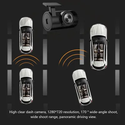 Productafbeelding van USB-dashcam, navigatiesysteem voor auto met Android, rijrecorder, DVR-dashboard met ADAS-ondersteuning, 170° groothoeklens, nachtzichtfunctie