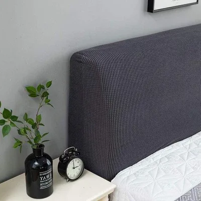 Produktbild von Famanu Kopfteilbezug 180 cm - Elastisch - Stoffschutz - Waschbar - Grau