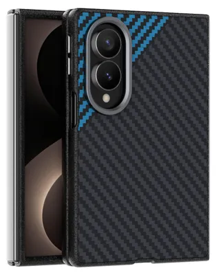 Image de Coque de protection pour smartphone Samsung Galaxy Z Fold8 5G, en plastique PC et TPU, avec motif carbone et protection pour l'appareil photo