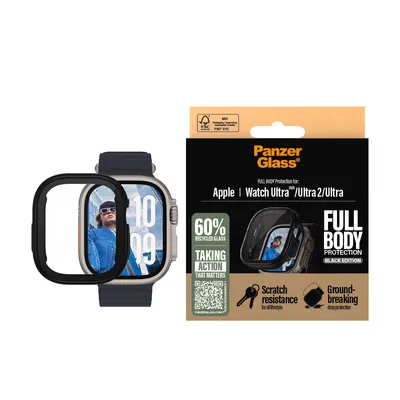 Produktbild von Panzerglass Snappie Full Body gehärtetes Glas für Apple Watch Ultra 2 - Schwarz