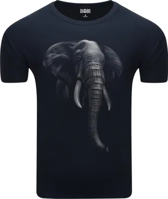 Produktbild von Diarbo Herren T-Shirt mit Aufdruck Wildtierporträts Elefant Dunkelblau Gr.XXL