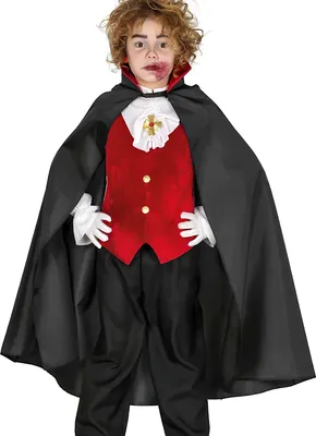 Produktbild von Kinder Vampirumhang Halloween schwarz-rot - Einheitsgröße
