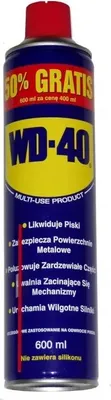 A can of WD-40 multi-use product with promotional text.