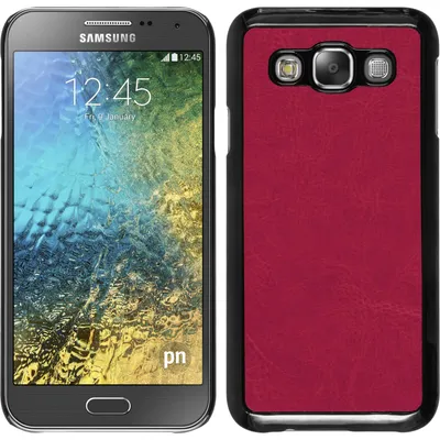 Produktbild von PhoneNatic Case kompatibel mit Samsung Galaxy E5 - Hülle pink Lederoptik Hard-case + 2 Schutzfolien